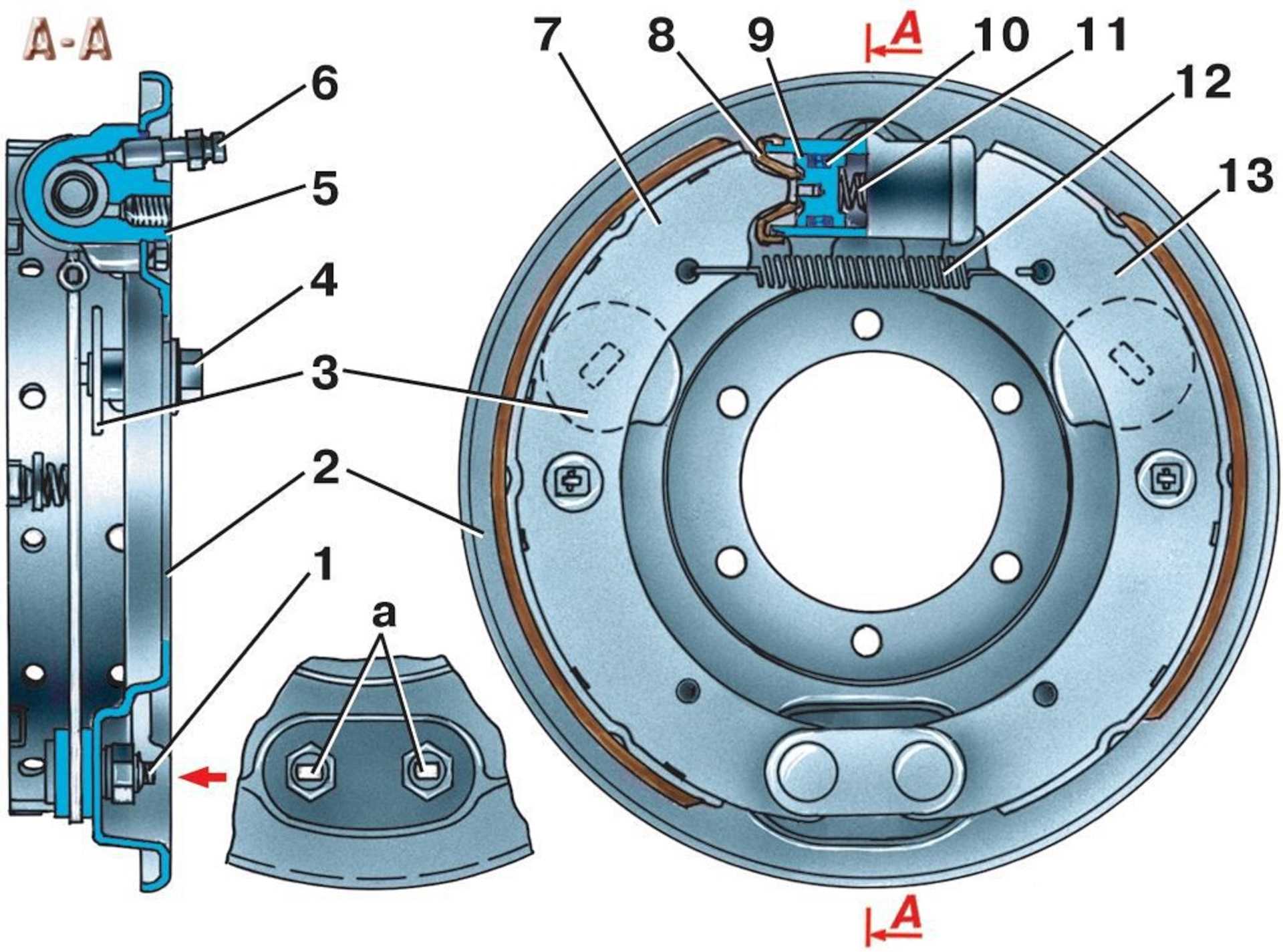Тормозной механизм переднего колеса УАЗ-452